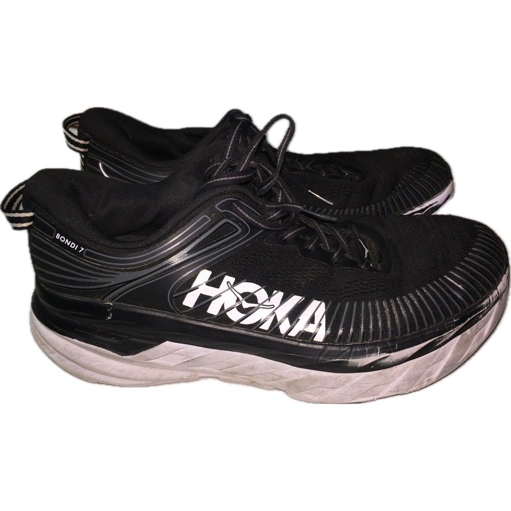 Hoka One One Bondi 7 Women's Size 8.5 Shoes Black/White Running Sneakers
